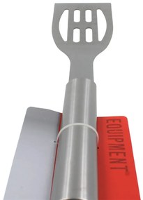 Spatulă din inox cu fante pentru grătar – 43 cm, design ergonomic