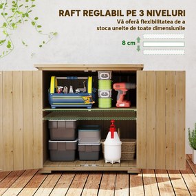 Outsunny Dulap de Depozitare din Lemn pentru Gradina | Aosom Romania