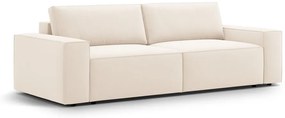 Canapea bej extensibilă/cu spațiu de depozitare cu tapițerie din catifea 247 cm Jodie – Micadoni