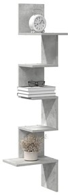 vidaXL Raft de perete pentru colț, gri beton, 32x32x127,5 cm, PAL