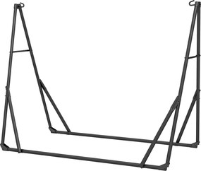 Outsunny Suport Pliabil pentru Hamac Lungime 290 cm Lungime Reglabilă Material Oțel cu Husă de Transport Sarcină 120 kg Negru | Aosom Romania