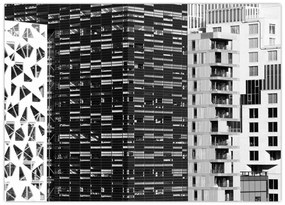 Tablou cu arhitectura alb neagră (70x50 cm)