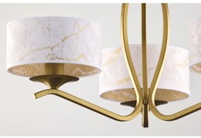 Jupiter 2109 - Lustru pe tijă KASZMIR 3xE27/15W/230V alb/auriu/decor de marmură