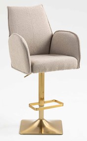 HR280KW Scaun Latte Boucle cu Bază Aurie