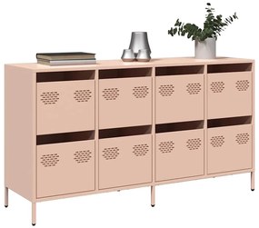 vidaXL Dulap, roz, 135x39x73,5 cm, oțel laminat la rece