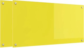 vidaXL Panou de bucătărie 2 pcs Galben 100 x 50 cm sticlă securizată