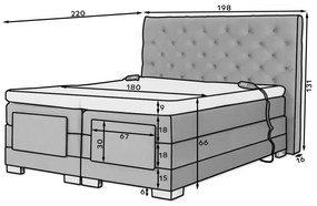 Pat boxspring Clover 180x200 cm Grande 81