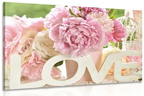 Tablou cu inscripție romantică Love