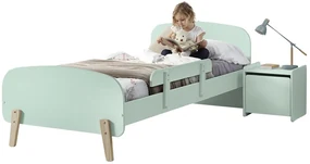 Această combinație KIDDY în verde mentă constă dintr-un pat (90x200) cu noptieră și bară de siguranță.
