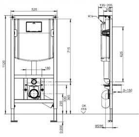 Set vas WC suspendat, Villeroy&amp;Boch Arhitectura, cu capac inchidere lenta, rezervor si clapeta ViConnect