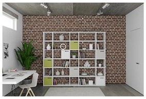 Bibliotecă TemaHome Pombal, lățime 255 cm, alb