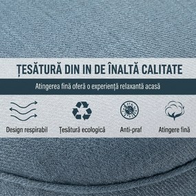 HOMCOM Fotoliu Tapițat cu Pernă și Picioare Antiderapante, Fotoliu din Material Textil, 52,5x69x77 cm, Albastru | Aosom Romania