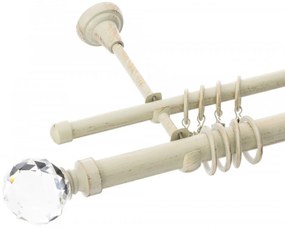Galerie dubla Kula Crystal alb antichizat 25mm/16mm (Alege marime: 240 cm)