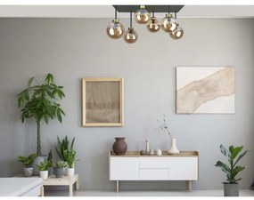 Lustră aplicată DEA 6xE14/60W/230V negru/auriu/bej fumuriu