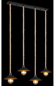 Lustra cu 4 pendule design industrial DIANA negru
