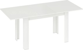 HOMCOM Masă extensibilă 140-180x80cm, albă, pentru 6-8 persoane, pentru spații mici | Aosom Romania