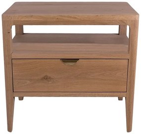 Noptiera natur, din lemn de stejar, cu sertar, L55 cm, Ernest