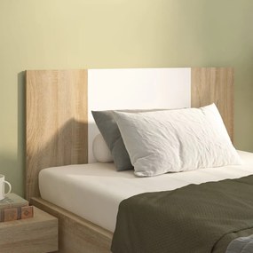 Tablie de pat alb si stejar Sonoma 120x1,5x80 cm lemn prelucrat 1, alb si stejar sonoma