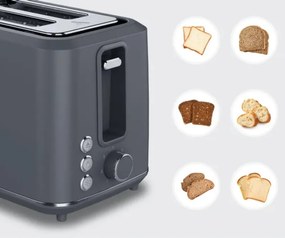 Prajitor de paine AENO ATS0001G, 930W, 7 trepte, Control tactil, Timer invers, Protectie blocare felie, Silentios, Gri