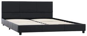 Cadru de pat, negru, 160x200 cm, piele ecologica Negru, 160 x 200 cm