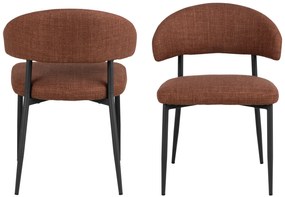 MAZZONI EXPORT IRIS Teracotă (material Basel 44) - SCAUN MODERN TAPIȚAT CU ȚESĂTURĂ ÎMPLETITĂ PENTRU SALON/SUFRAGERIE LOFT