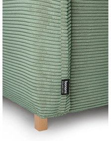 Colțar verde deschis extensibil cu tapițerie din catifea reiată (cu colț variabil) Tori – Bonami Selection