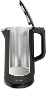 Fierbător electric Tefal KI831E10, 1800W, 1.7 l, 5 niveluri de temperatură, LED, Control tactil, Baza 360°C, Pereți dubli, Filtru anticalcar, Negru