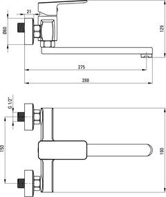 Maro Baterie pentru bucătărie, montare pe perete Finisaj: Crom BLO_080M