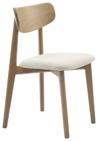 Scaun de dining crem/în culoare naturală Elim – Unique Furniture