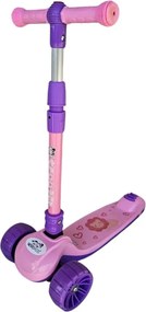 Trotineta copii cu roti luminoase din silicon NOVOKIDS™ Mini Scooter 8150, Cu melodii si lumini, 3 roti, Pliabila, Maner reglabil pe inaltime, Maxim