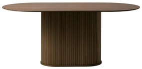 Masă de dining maro cu blat cu aspect de lemn de stejar 95x180 cm Nola – Unique Furniture