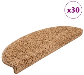 vidaXL Covorașe scară 30 buc Bej 65x21x4 cm