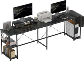 HOMCOM Birou de colț modular reversibil 168-240 cm stil industrial - raft reglabil, pungă de depozitare, suport pentru ecran | Aosom Romania