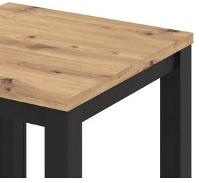 Masă de dining extensibilă ZARO, stejar artisan/negru