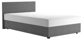 Pat tapițat DARIA 120x200 cm, cu spațiu de depozitare și saltea, gri