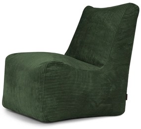 Fotoliu bean bag verde cu tapițerie din catifea reiată Seat Lounge – SLOWDOWN