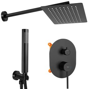 Sistem de dus incastrat Rea Oval negru mat