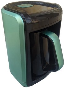 Cafetiera pentru cafea turceasca Kumtel ECM-E-220, 600W, 0.22 L, Pana la 4 cesti, Senzor de revarsare, Verde
