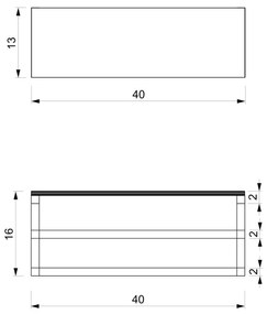 Suport de prosoape de perete cu raft 14x40 cm negru