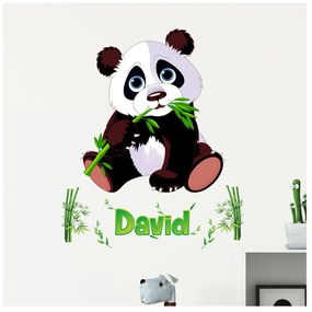 Set autocolante pentru perete cu panda și litere Ambiance Bamboo