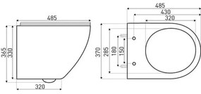 Set rezervor WC montat pe perete Roya Delos WH 82CHR