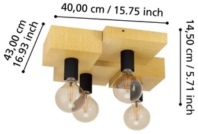 Plafonieră Eglo 43798 HALKIN 4xE27/40W/230V