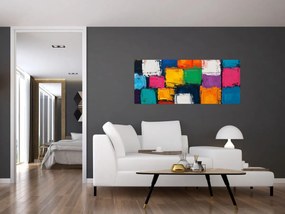 Tablou - Pictură cu pătrate colorate (120x50 cm)