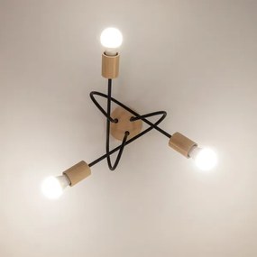 Lustră aplicată OXFORD 3xE27/15W/230V pin/negru