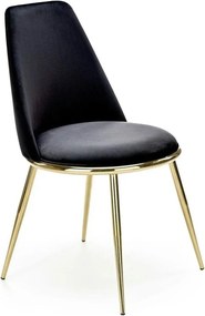 Scaun K460, negru/auriu, stofa catifelata, 49x54x84 cm