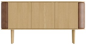 Comodă în culoare naturală/maro deschis joasă cu aspect de lemn de stejar 150x75 cm Treasures – UMAGE