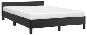 Cadru de pat cu tablie, negru, 120x200 cm, piele ecologica Negru, 120 x 200 cm