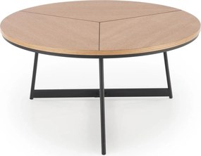 Masuta cafea KARIDA, stejar natural/negru, 80x80x41 cm