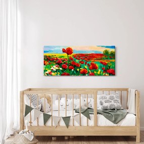 Tablou - Câmp cu maci (120x50 cm)