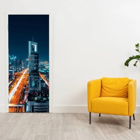 Fototapet pentru ușă - Noaptea în Dubai (95x205cm)